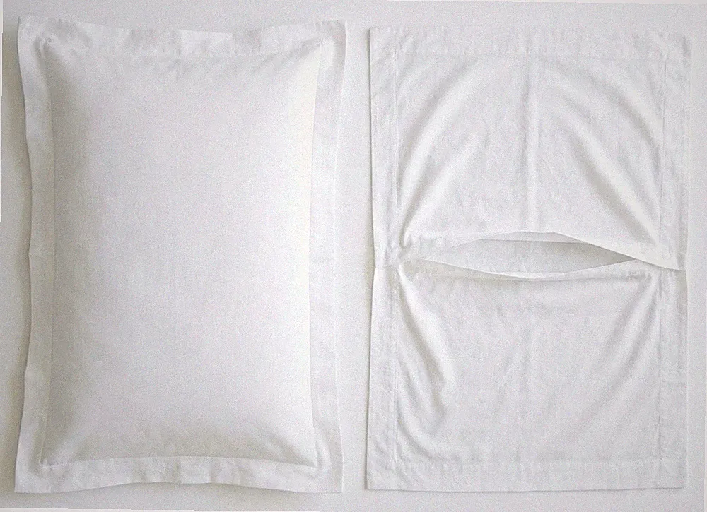 4 Pack Supima Cotton Pillow Shams White Hotel Bedding, Envelope Back, 2" Flange