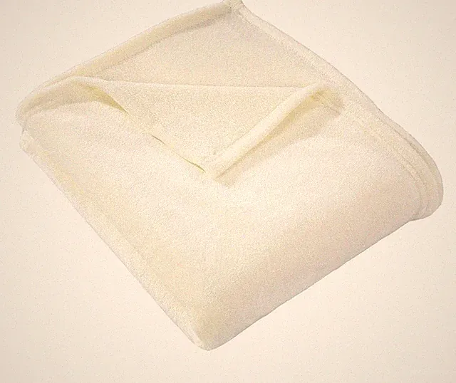 Flannel Fleece Throw Blanket Ivory - Super Soft Plush Microfiber Solid Blanke...