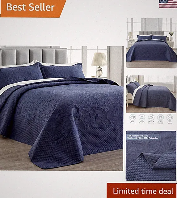 Oversized King Bedspreads, 3 Piece Soft Microfiber Lightweight Oversized King...