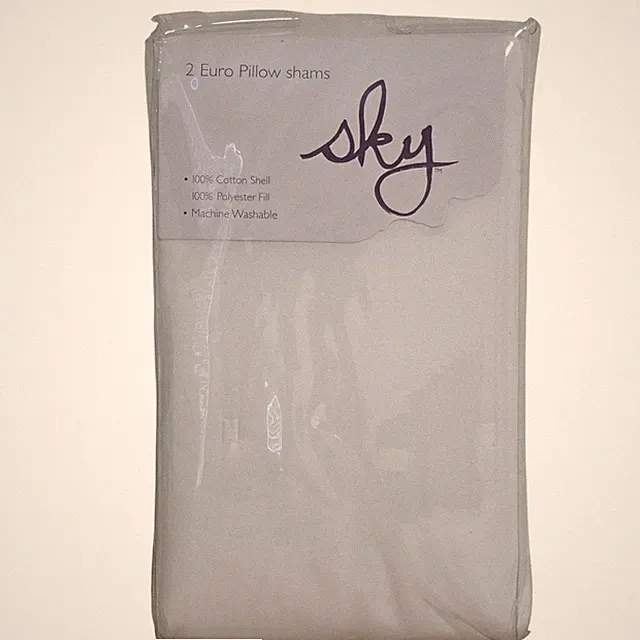 Sky White Tufted Euro Pillow Shams Set of 2 Cotton 26x26 New