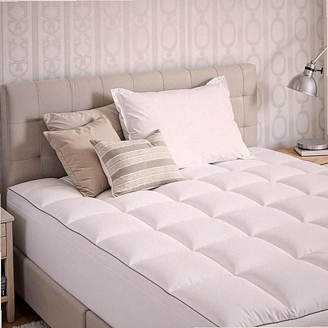 Soft Thick Mattress Pad Quilted Fitted Pillow Top Mattress Topper Cover